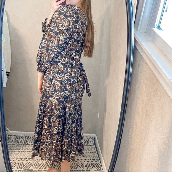 Cleobella Carly Tiered Ankle Dress Cotton Paisley XS - Picture 3 of 10